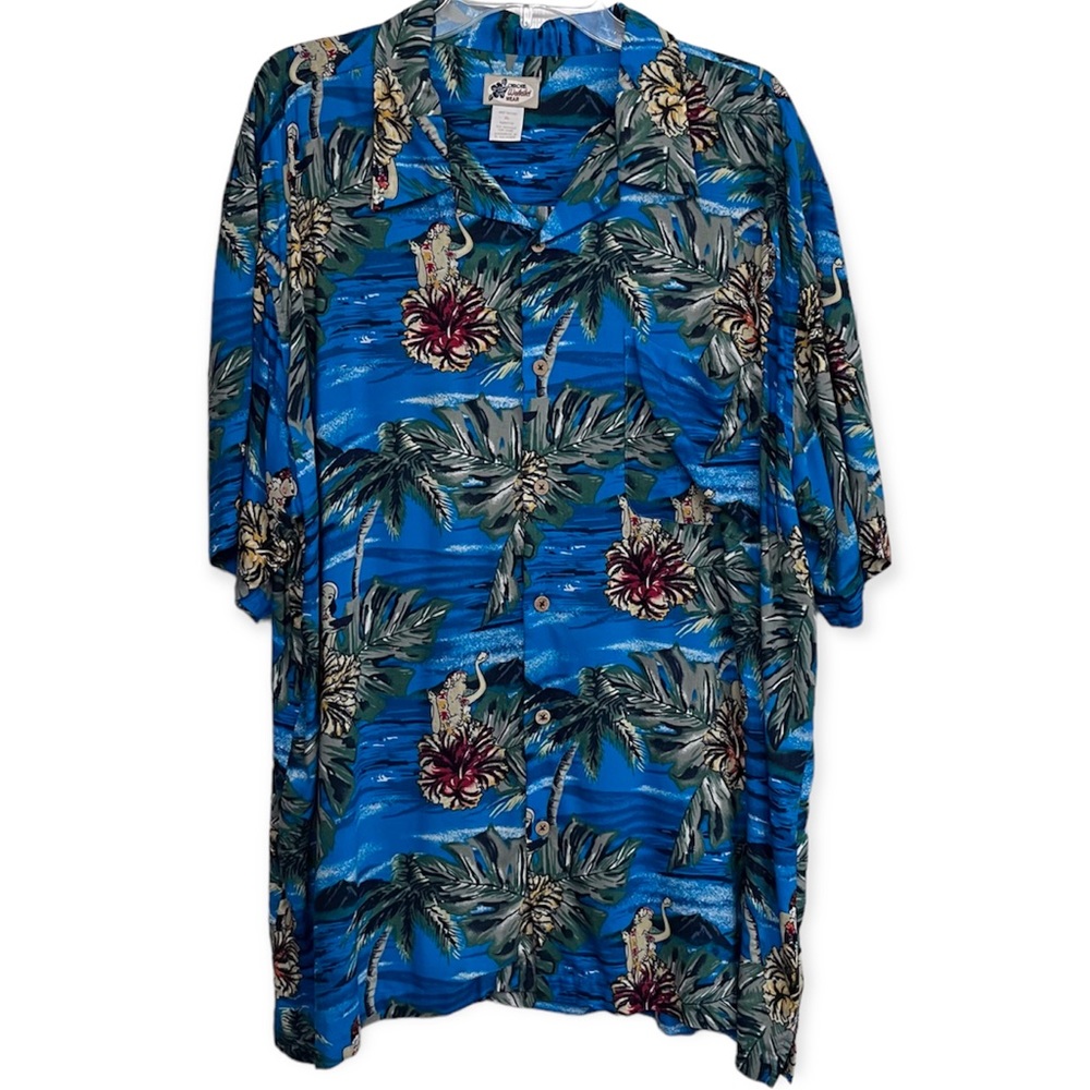 Cherokee Waikiki Wear Vintage Hawaiian Shirt Front Pocket Hula Girl XL